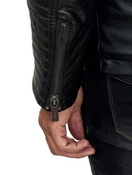 Redbridge Herren Bikerjacke mit Kapuze Schwarz/Ecrumelange