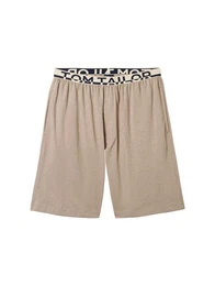Pyjamahose Bermuda in Melange-Optik