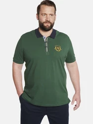 Charles Colby Poloshirt EARL GILES mit Wappen-Print Grün/Dunkelgrün