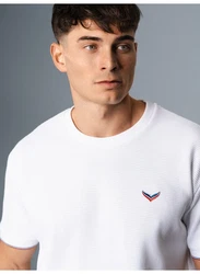 Trigema Oversized T-Shirt in Waffeloptik wei