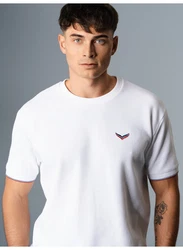 Trigema Oversized T-Shirt in Waffeloptik wei