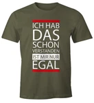 MoonWorks Print-Shirt Herren T-Shirt Grau/Dunkelgrün/Khaki