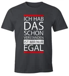MoonWorks Print-Shirt Herren T-Shirt Grau/Dunkelgrau/Schwarz/Rot