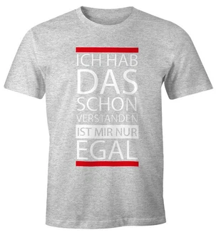 MoonWorks Print-Shirt Herren T-Shirt Grau/Rot/Hellgrau/Dunkelrot