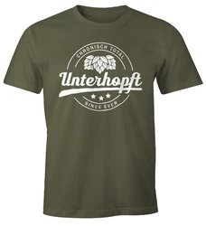 MoonWorks Print-Shirt Chronisch Unterhopft Total Herren T-Shirt Since Ever Fun-Shirt Dunkelgrün/Grün/Khaki