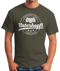 MoonWorks Print-Shirt Chronisch Unterhopft Total Herren T-Shirt Since Ever Fun-Shirt Dunkelgrün/Grün/Khaki