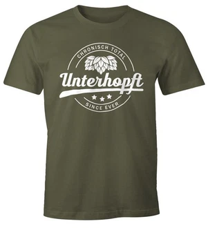 MoonWorks Print-Shirt Chronisch Unterhopft Total Herren T-Shirt Since Ever Fun-Shirt Dunkelgrün/Grün/Khaki