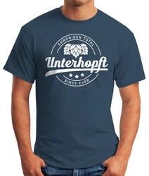 MoonWorks Print-Shirt Chronisch Unterhopft Total Herren T-Shirt Since Ever Fun-Shirt Hellblau/Dunkelblau/Blau