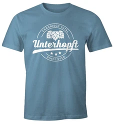 MoonWorks Print-Shirt Chronisch Unterhopft Total Herren T-Shirt Since Ever Fun-Shirt Hellblau/Blau