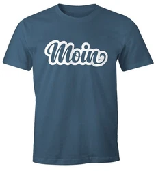 MoonWorks Print-Shirt Moin Herren T-Shirt Hellblau/Blau/Dunkelblau/Beige