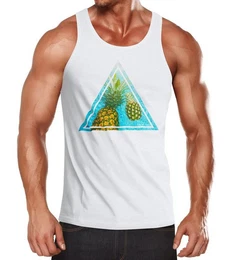 Tanktop Herren Tank Top Foto Print Ananas Palmen Galaxy Sommer Tropical mit Print
