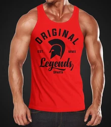 Neverless Tanktop Gladiator Sparta Fighter Original Legends Streetwear Herren Rot