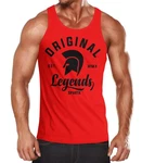 Neverless Tanktop Gladiator Sparta Fighter Original Legends Streetwear Herren Rot