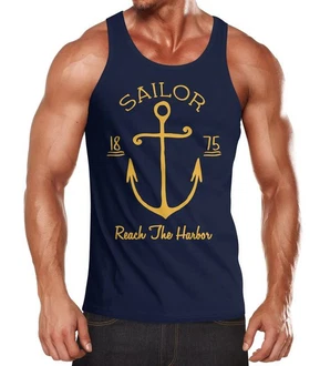 Neverless Tanktop Herren Anker Spirit Vintage Segeln