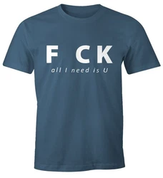 MoonWorks Print-Shirt Herren Spruch T-Shirt Blau/Dunkelblau/Hellblau