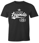 MoonWorks Print-Shirt Herren T-Shirt Lebende Legende Athletic Krone mit Print Schwarz/Gelb/Lila