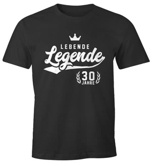 MoonWorks Print-Shirt Herren T-Shirt Lebende Legende Athletic Krone mit Print Schwarz/Gelb/Lila MoonWorks Print-Shirt Herren T-Shirt Lebende Legende Athletic Krone mit Print Schwarz/Gelb/Lila