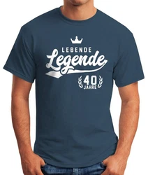 MoonWorks Print-Shirt Herren T-Shirt Lebende Legende Athletic Krone mit Print Hellblau/Blau/Dunkelblau/Lila