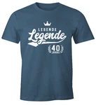MoonWorks Print-Shirt Herren T-Shirt Lebende Legende Athletic Krone mit Print Hellblau/Blau/Dunkelblau/Lila
