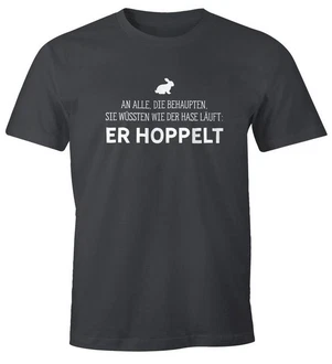 MoonWorks Print-Shirt Herren T-Shirt Spruch an alle die wissen wie der Hase läuft Hellgrau/Hellblau/Creme/Braun/Dunkelgrün/Lila/Türkis/Grau MoonWorks Print-Shirt Herren T-Shirt Spruch an alle die wissen wie der Hase läuft Hellgrau/Hellblau/Creme/Braun/Dunkelgrün/Lila/Türkis/Grau