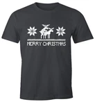 MoonWorks Print-Shirt Weihnachten Merry Christmas Fun-Shirt 
