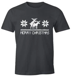 MoonWorks Print-Shirt Weihnachten Merry Christmas Fun-Shirt 
