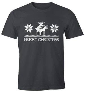 MoonWorks Print-Shirt Weihnachten Merry Christmas Fun-Shirt MoonWorks Print-Shirt Weihnachten Merry Christmas Fun-Shirt