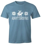 MoonWorks Print-Shirt Weihnachten Merry Christmas Fun-Shirt Türkis