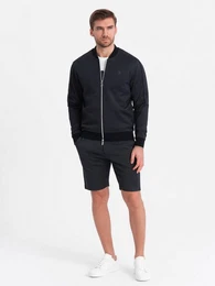 Bomberjacke Set aus Bomberjacke und Jacquard-Strickshorts fr Herren (Herren-Jacquard-Strickjacke + Shorts-Set, 2-St)