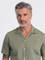 OMBRE Kurzarmhemd mit kubanischem Kragen Dunkelgrün/Khaki/Grün/Beige/Türkis