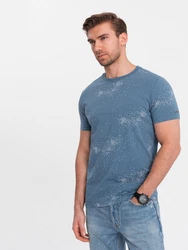 OMBRE Print-Shirt Herren-T-Shirt Hellblau/Blau/Grau