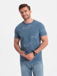 OMBRE Print-Shirt Herren-T-Shirt Hellblau/Blau/Grau