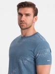 OMBRE Print-Shirt Herren-T-Shirt Hellblau/Blau/Grau