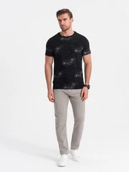 OMBRE Print-Shirt Herren-T-Shirt Silber/Schwarz/Grau/Dunkelgrau/Blau