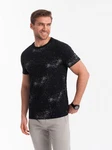 OMBRE Print-Shirt Herren-T-Shirt Silber/Schwarz/Grau/Dunkelgrau/Blau