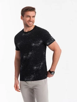 OMBRE Print-Shirt Herren-T-Shirt Silber/Schwarz/Grau/Dunkelgrau/Blau