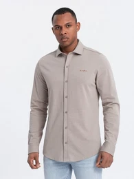 Langarmhemd Herren-Shirt aus Baumwolle REGULAR stricken Single-Jersey