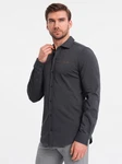 OMBRE Langarmhemd Herren-Shirt REGULAR Dunkelgrau/Grau/Hellgrau