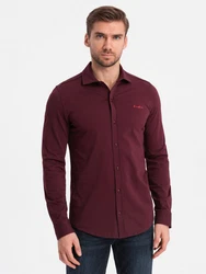 OMBRE Langarmhemd Herren-Shirt REGULAR Dunkelrot