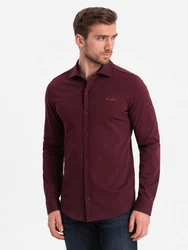 OMBRE Langarmhemd Herren-Shirt REGULAR Dunkelrot