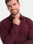OMBRE Langarmhemd Herren-Shirt REGULAR Dunkelrot