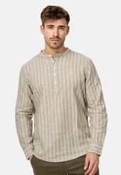 Indicode Langarmhemd INLif Khaki/Beige/Grün/Braun