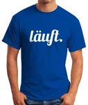 MoonWorks Cooles Lustiges Herren T-Shirt Läuft Fun-Shirt Blau/Dunkelblau/Beige MoonWorks Cooles Lustiges Herren T-Shirt Läuft Fun-Shirt Blau/Dunkelblau/Beige