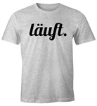 MoonWorks Cooles Lustiges Herren T-Shirt Läuft Fun-Shirt Grau