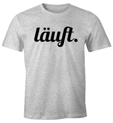 MoonWorks Cooles Lustiges Herren T-Shirt Läuft Fun-Shirt Grau