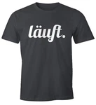 MoonWorks Cooles Lustiges Herren T-Shirt Läuft Fun-Shirt Grau/Rot/Dunkelgrau