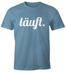 MoonWorks Cooles Lustiges Herren T-Shirt Läuft Fun-Shirt Hellblau/Blau/Türkis