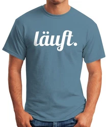 MoonWorks Cooles Lustiges Herren T-Shirt Läuft Fun-Shirt Hellblau/Blau/Türkis