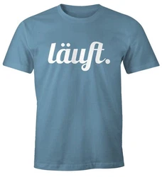 MoonWorks Cooles Lustiges Herren T-Shirt Läuft Fun-Shirt Hellblau/Blau/Türkis