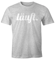MoonWorks Cooles Lustiges Herren T-Shirt Läuft Fun-Shirt Grau